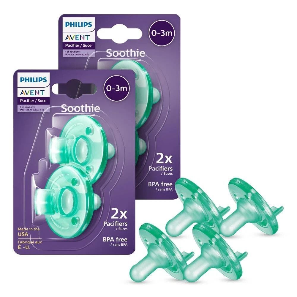 Philips Avent Soothie Orthodontic Baby Pacifiers – 100% Silicone – One Piece Des